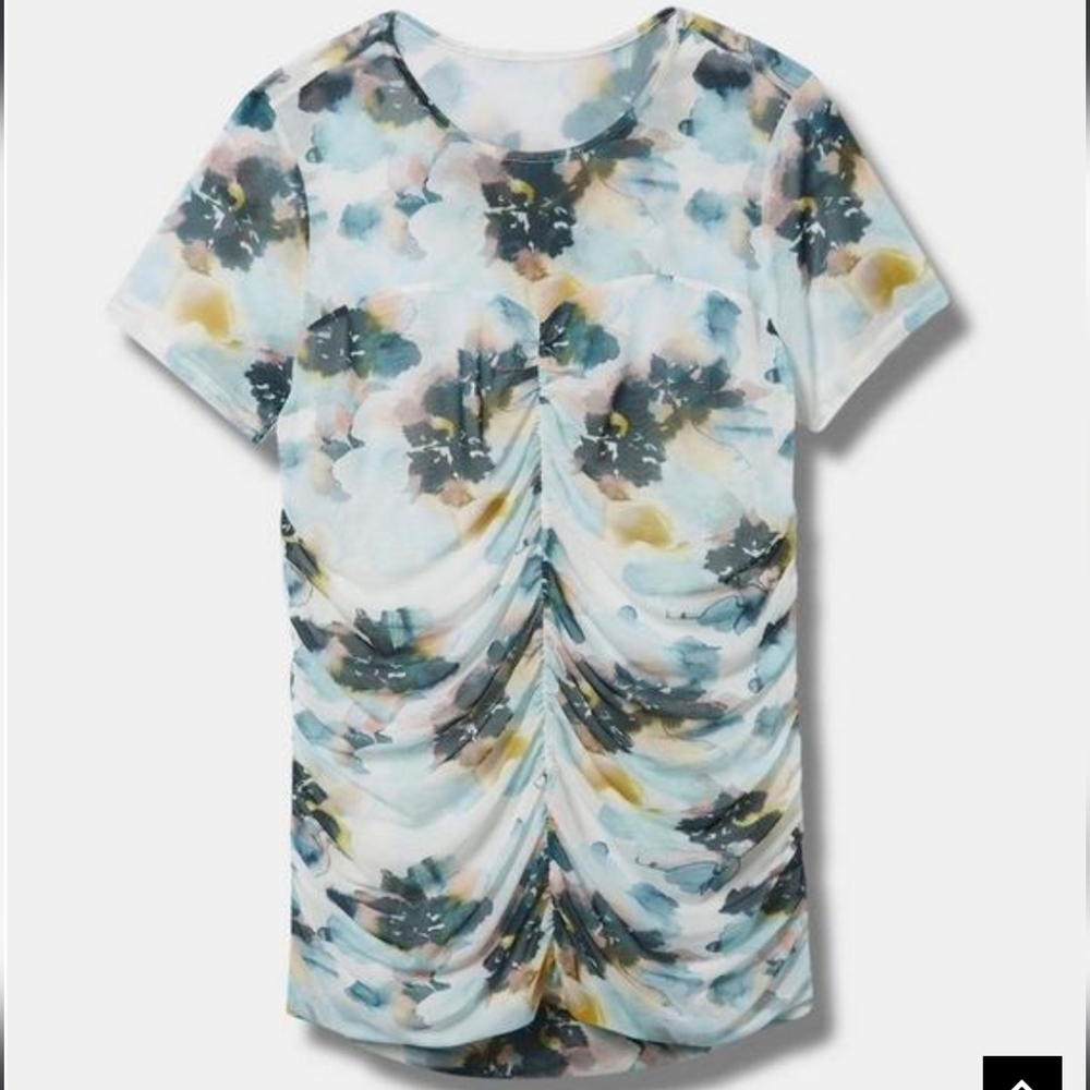 Torrid, Multi-floral Mesh Top, Size 3